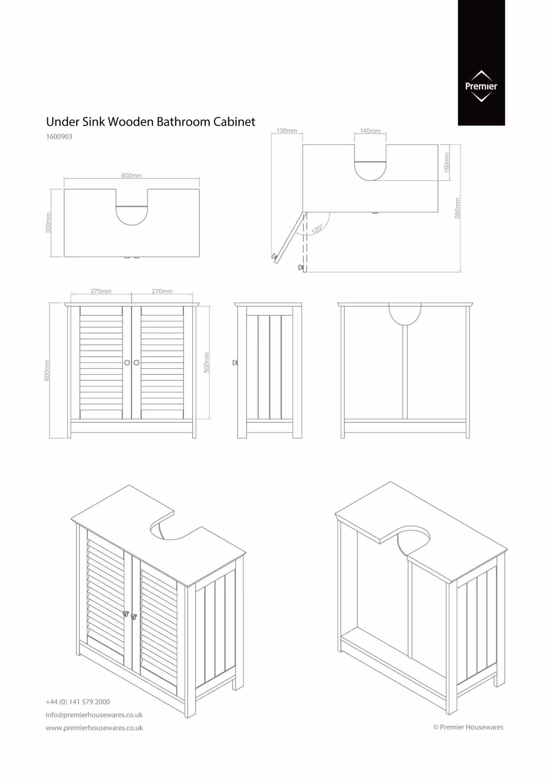 Orsina White Wood Under Sink Bathroom Cabinet with Roll Shutter Doors – 2