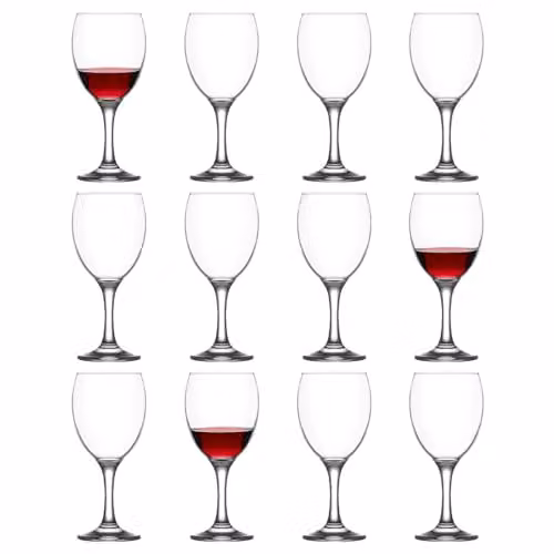 LAV Empire Wine Glasses, Pack of 12, Transparent, 340ml