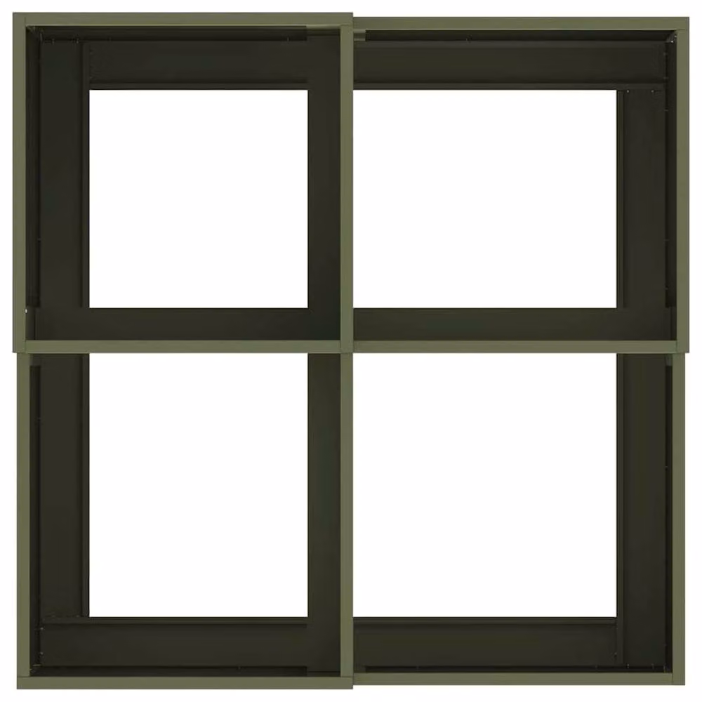 Berkfield Home Steel Garden Planter Tub in Green, W/D/H: 80 x 80 x 48 cm – 4