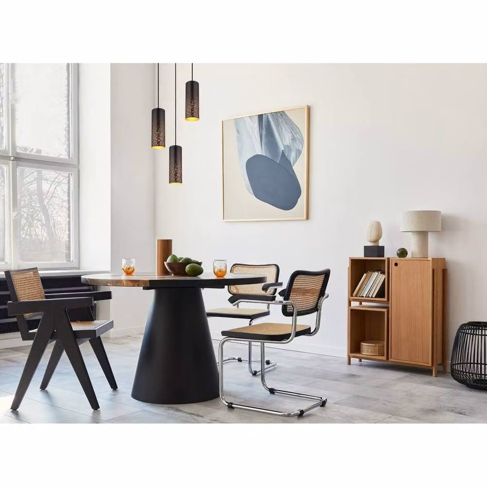 Globo Lighting Crocky Metal Pendant Light, Black and Gold, Height: 150 cm, Diameter: 34 cm, 3 x E27 – 8