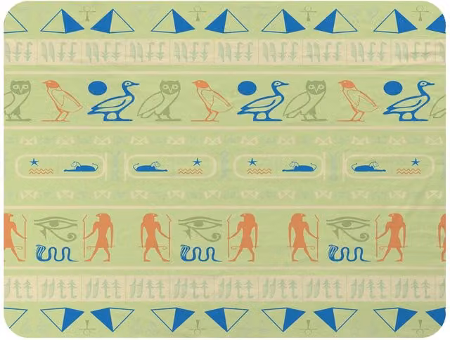 Benjamin Tate Design Hieroglyphic Egyptian Language Symbols Fleece Blanket in Multicolour, W/D/H: 120 x 150 cm – 2