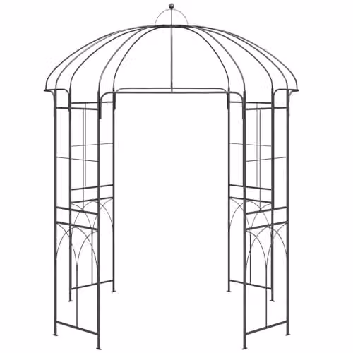 Gr8 Home Metal Garden Rose Arch Trellis in Black, H 267 cm x W 214 cm x D 214 cm – 1