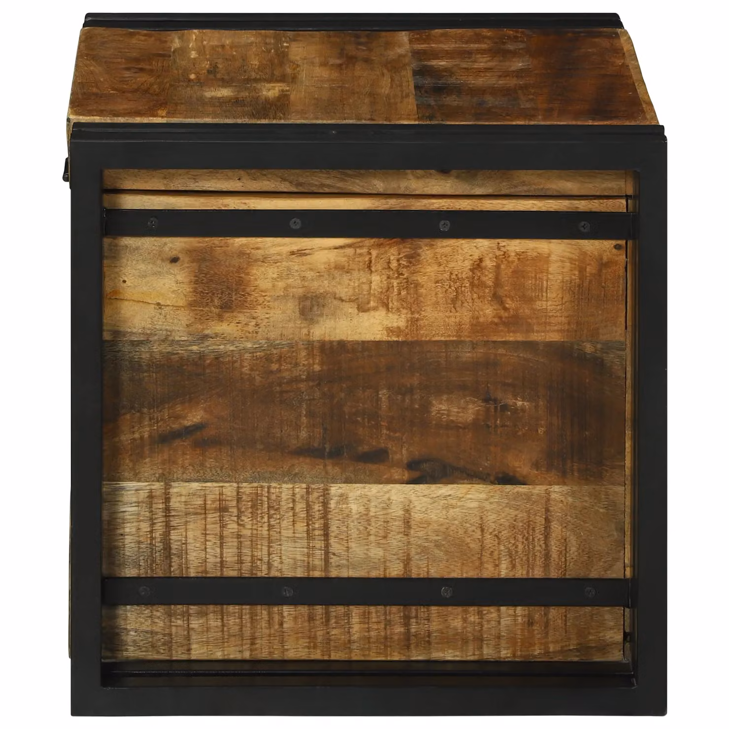 Berkfield Home Rustic Brown Solid Mango Wood Storage Box W/D/H: 40 x 40 x 40 cm – 5