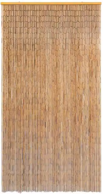 Berkfield Home Bamboo Insect Door Curtain in Brown, W/H: 120 x 220 cm – 1