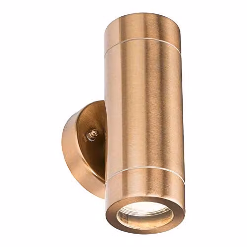 Netlighting Copper and Brown Up and Down Outdoor Wall Light, IP65 Rated, GU10 Dimmable Cylinder Design