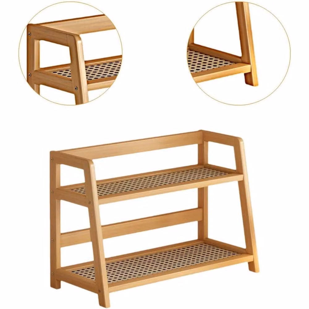 PAWNORA Rustic Brown Wood Kitchen Counter Shelf – 2