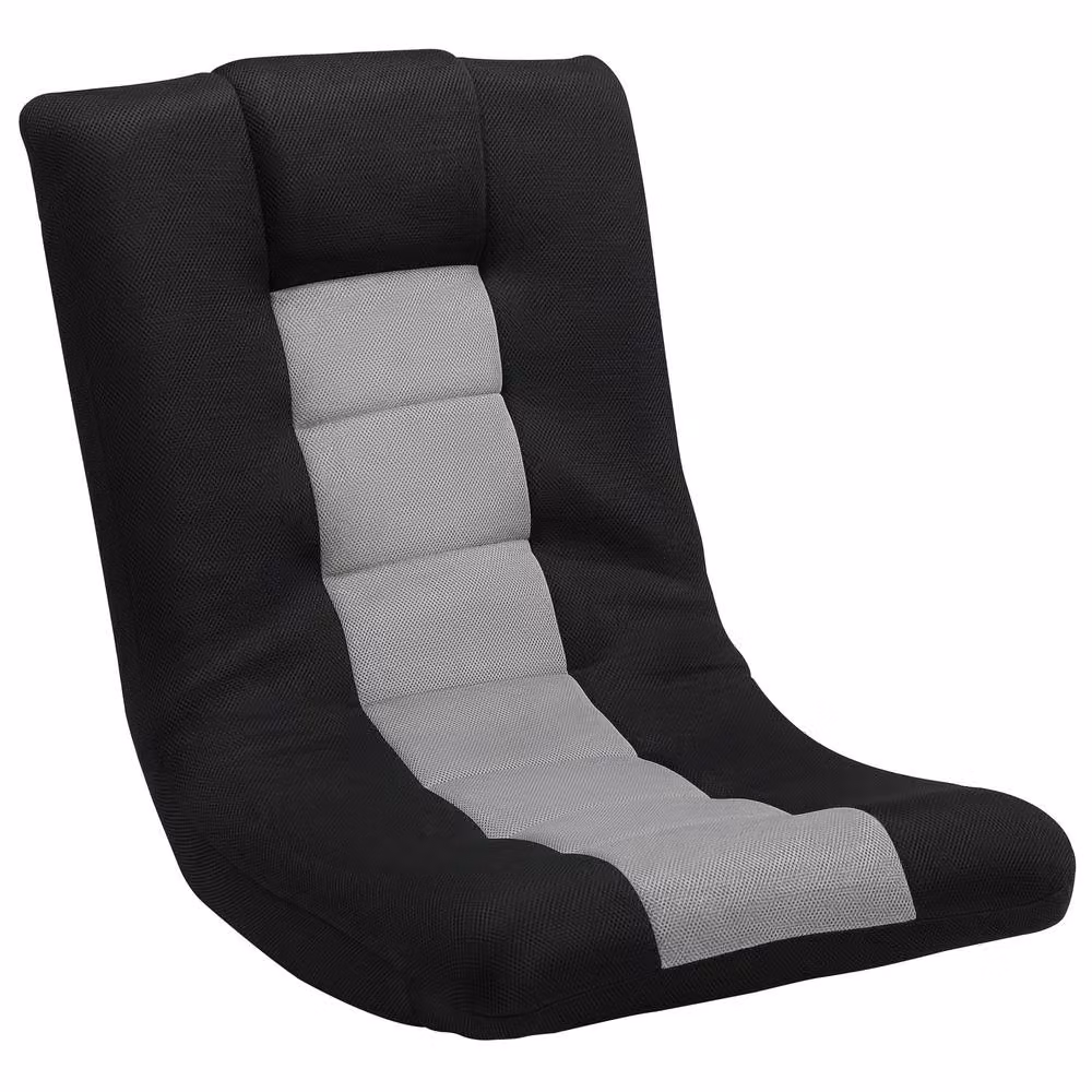 HOMCOM Folding Floor Chair and Relax Recliner with Adjustable Backrest in Black – 2