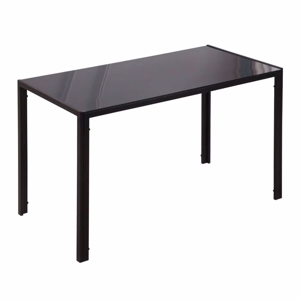 Wyld Haus Tasefi Black Rectangular Tempered Glass Dining Table, 4 Seater, Width: 120 cm – 3