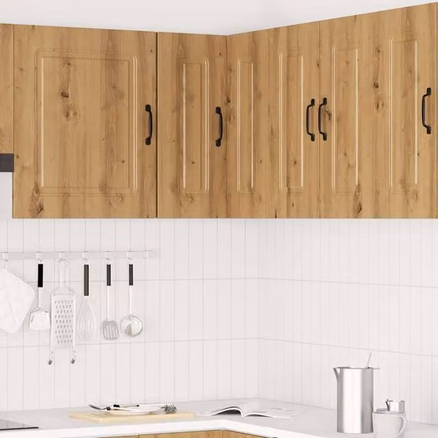Berkfield Home Kalmar Kitchen Wall Corner Cabinet in Artisan Oak Brown, W/D/H: 60.0 x 57.0 x 57.0 cm – 1