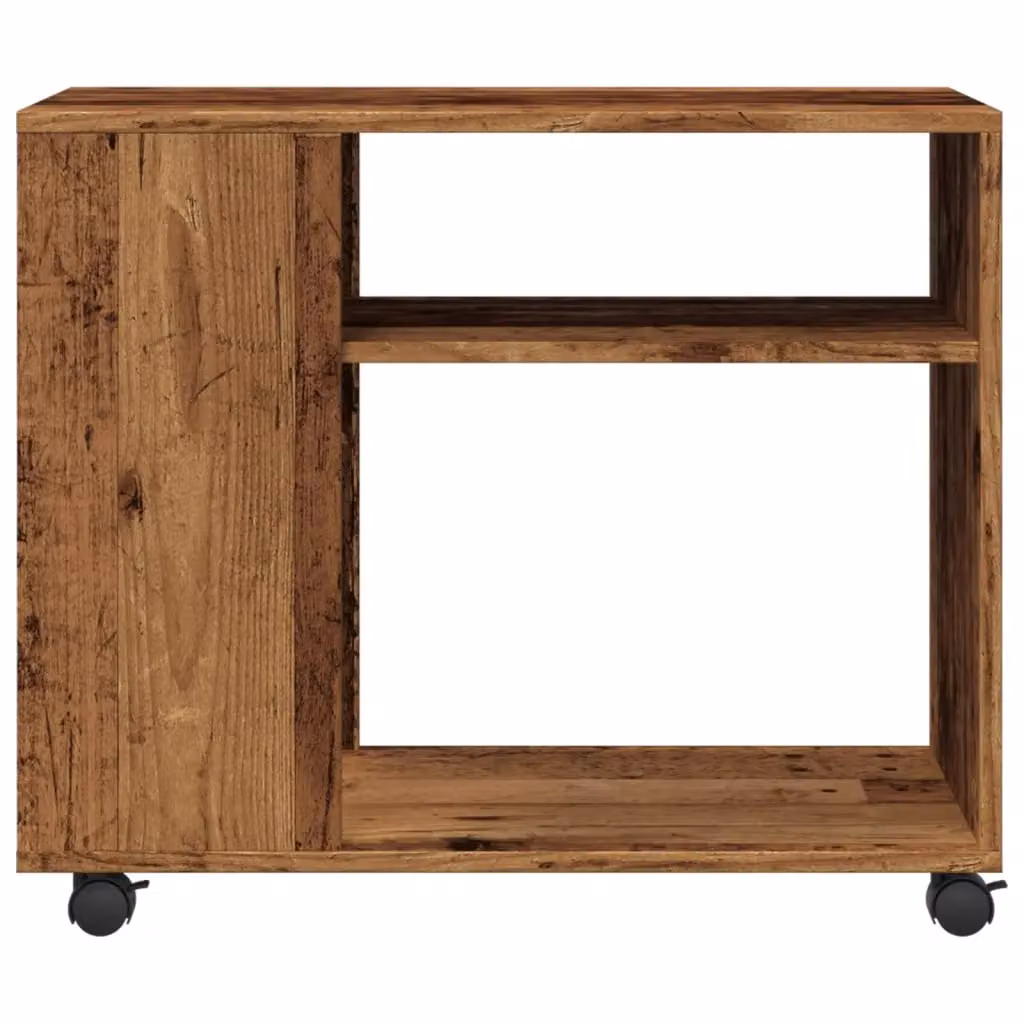 Berkfield Home Industrial Side Table with Castors in Brown, W/D/H: 70 x 35 x 60 cm – 4