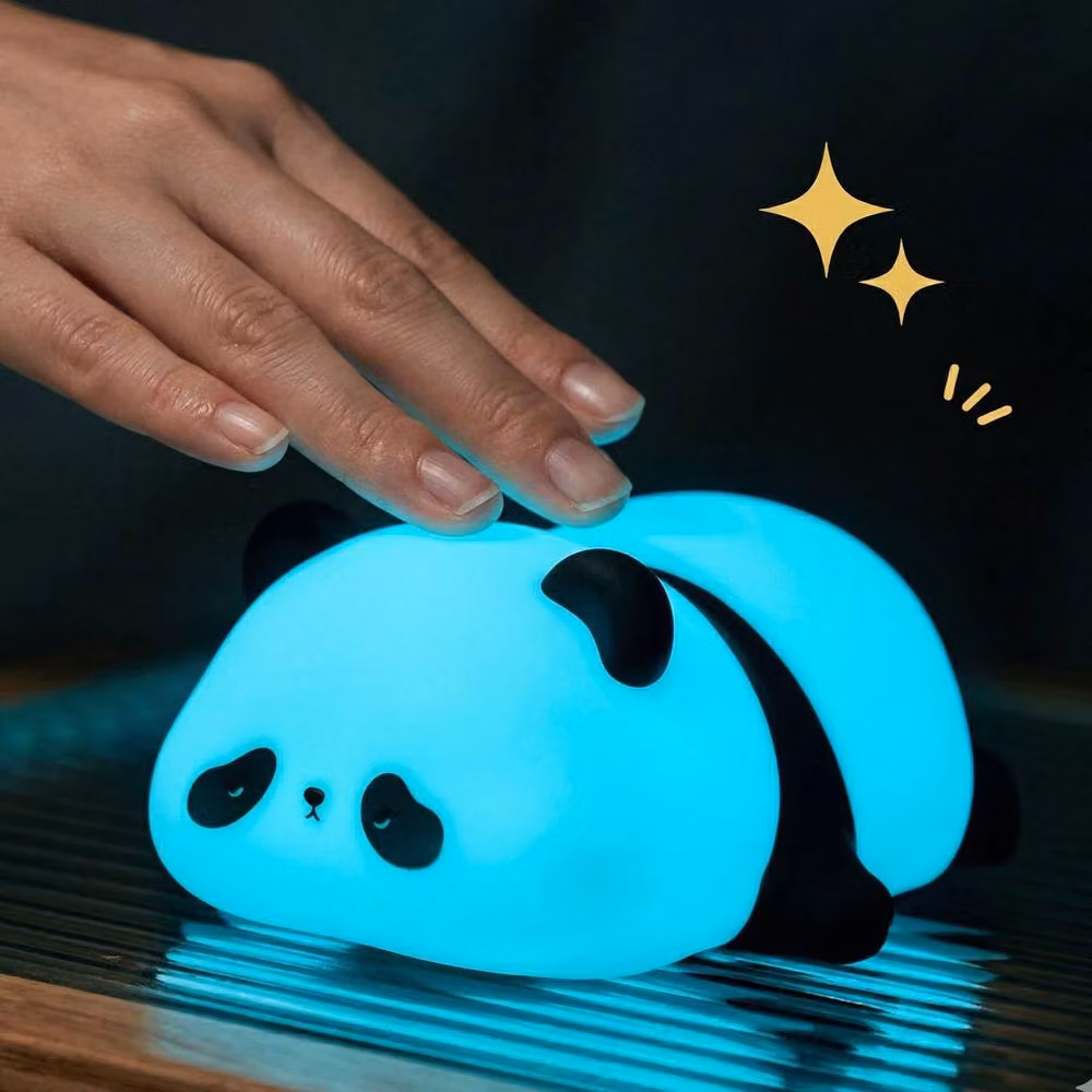Dragodirect Panda Pat LED Night Light, White Silicone Touch Sleep Lamp for Children – 2