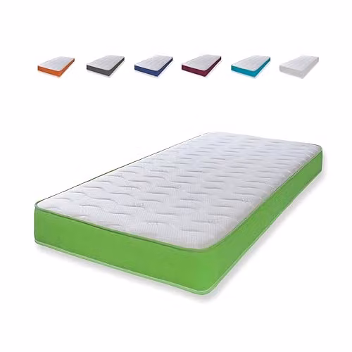 eXtreme comfort ltd Cooltouch Colours Green Shorty Hybrid Spring Mattress for Children, White/Green, Height: 18 cm – 2