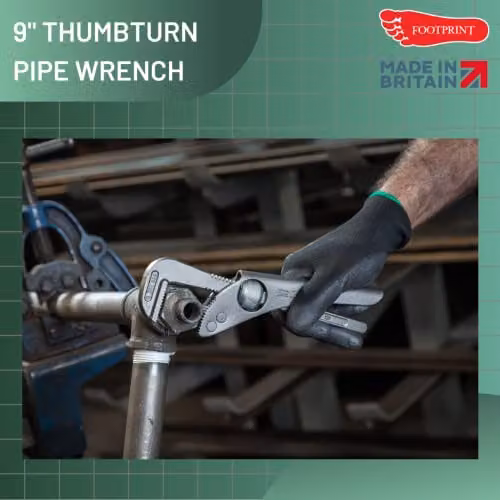 Footprint 900W Thumbturn Pipe Wrench in Grey Steel with 50mm Capacity – 3