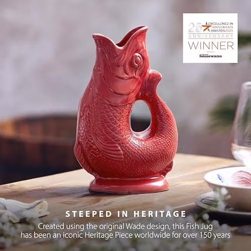 Tower Wade Fish Ceramic Jug, Red, 1.2 l – 8