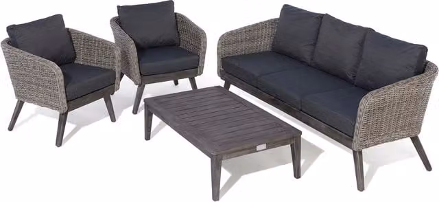 Rowlinson Saigon Rattan Coffee Set in Grey