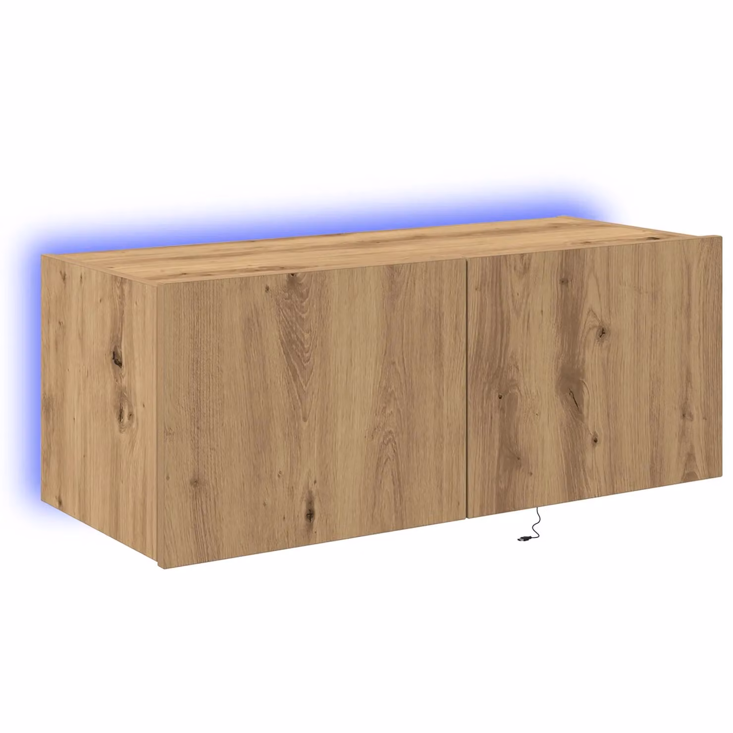Berkfield Home Artisan Oak TV Wall Cabinet with Integrated LED Lights, Brown, W/D/H: 80 x 31 x 31 cm – 2