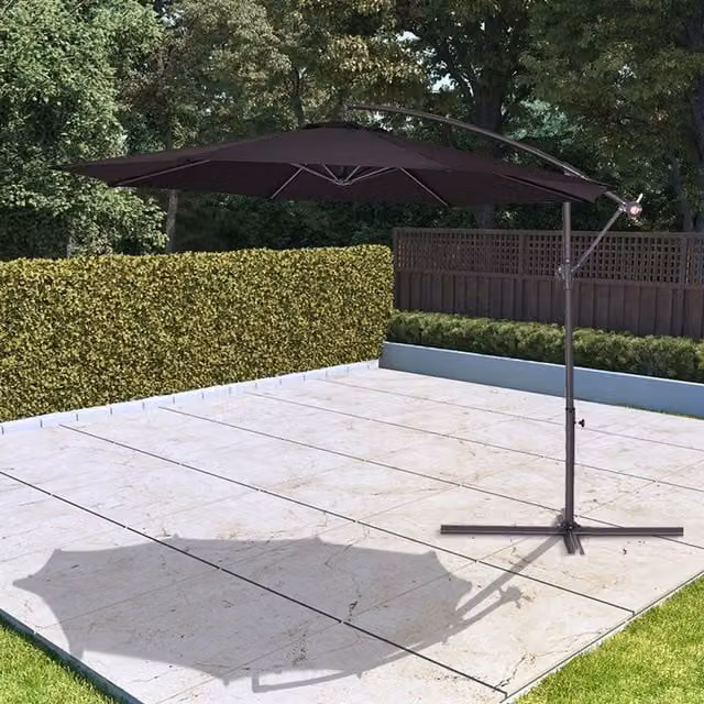 BillyOh 3m Cantilever Garden Parasol with 8 Ribs and Crank in Black