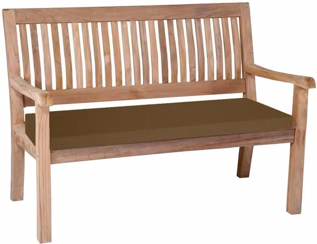 Roseley Brown Water Repellent 3 Seater Rectangular Foam Bench Pad with Polyester Cover