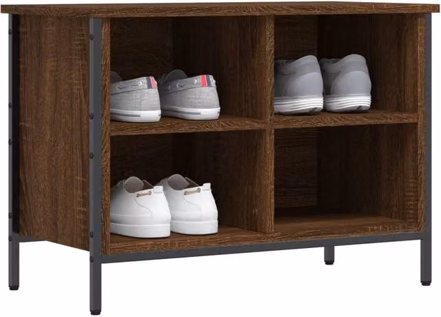 Berkfield Home Brown Oak Shoe Cabinet W/D/H: 69 x 35 x 50 cm