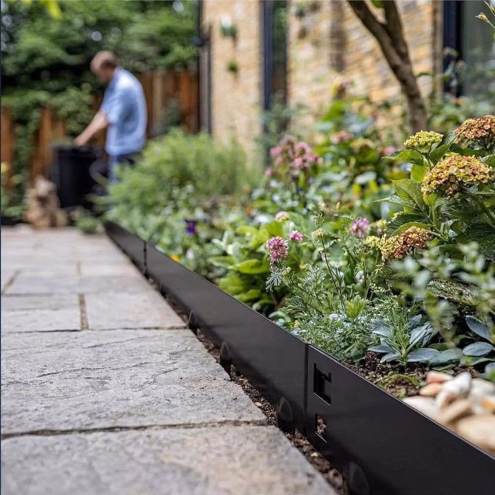 SPETLEK Black Corten Steel Flexible Garden Edging and Lawn Path Border – 5