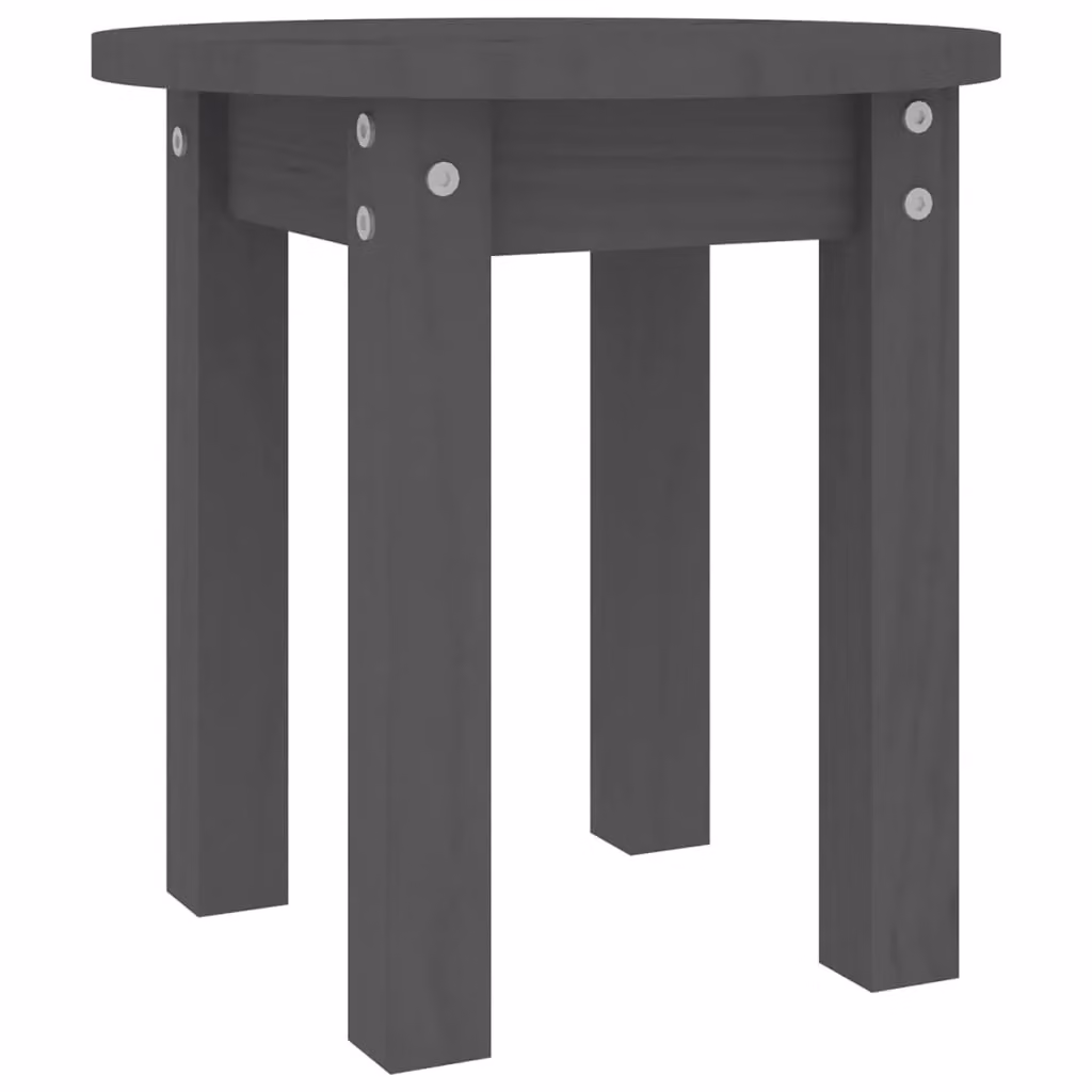 Berkfield Home Grey Solid Pine Wood Coffee Table, Diameter: 35 cm – 2