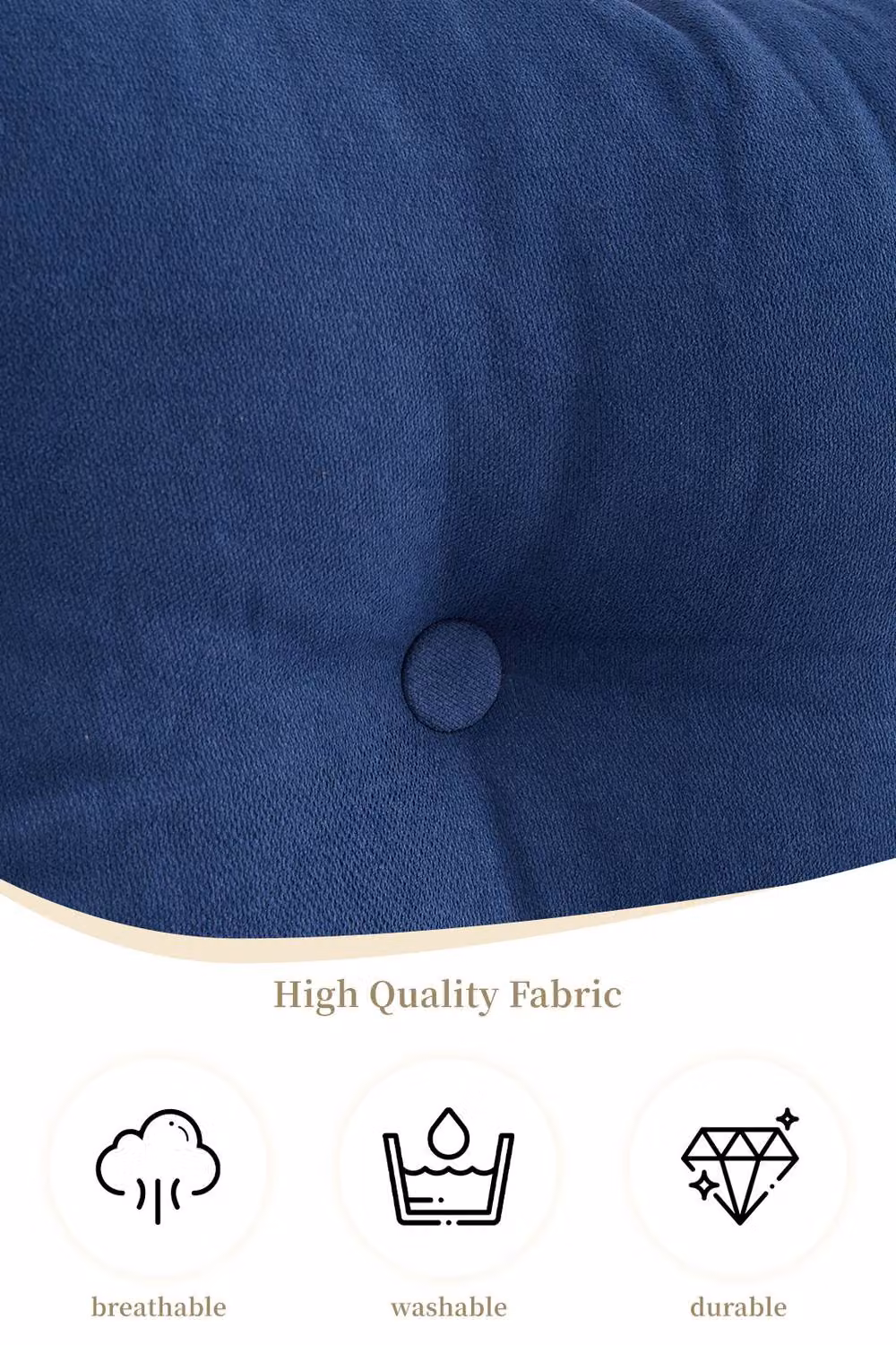 Living and Home Large Blue Washable Wedge Headboard Pillow with Removable Cover and Storage Pocket – 3
