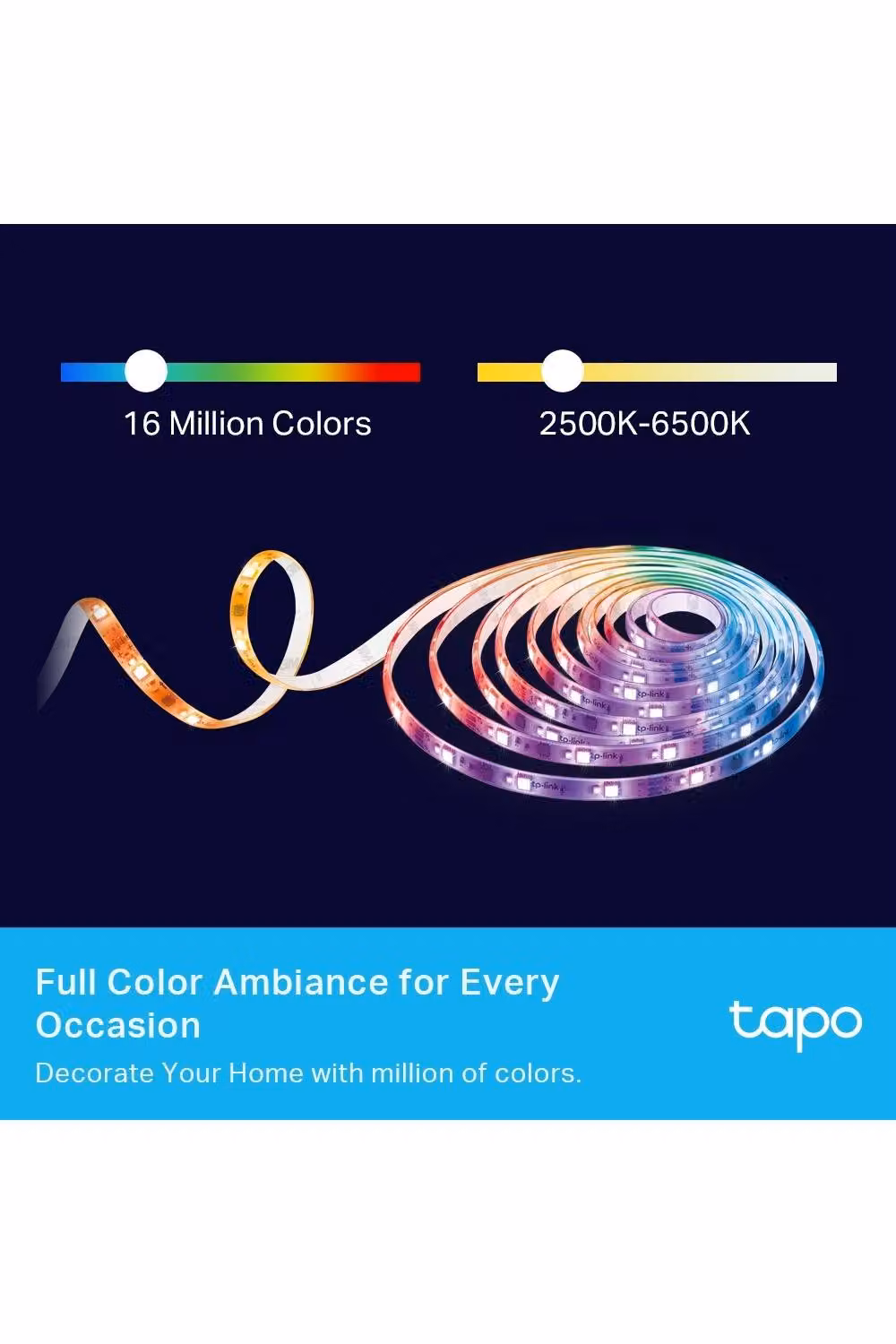 TP-Link Smart RGBW LED Light Strip, Multicolour and White, 2m – 3