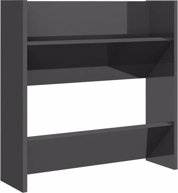 Berkfield Home Wall Mounted High Gloss Grey Shoe Cabinet W/D/H: 60 x 18 x 60 cm