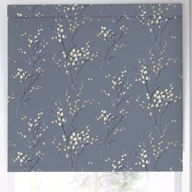 Laura Ashley Pussy Willow Made to Measure Blackout Roller Blind in Dark Seaspray