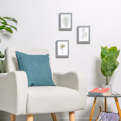 Nicola Spring Pack of 2 Grey Rectangular Photo Frames with White Mounts for 10 x 15 cm Photos – 2