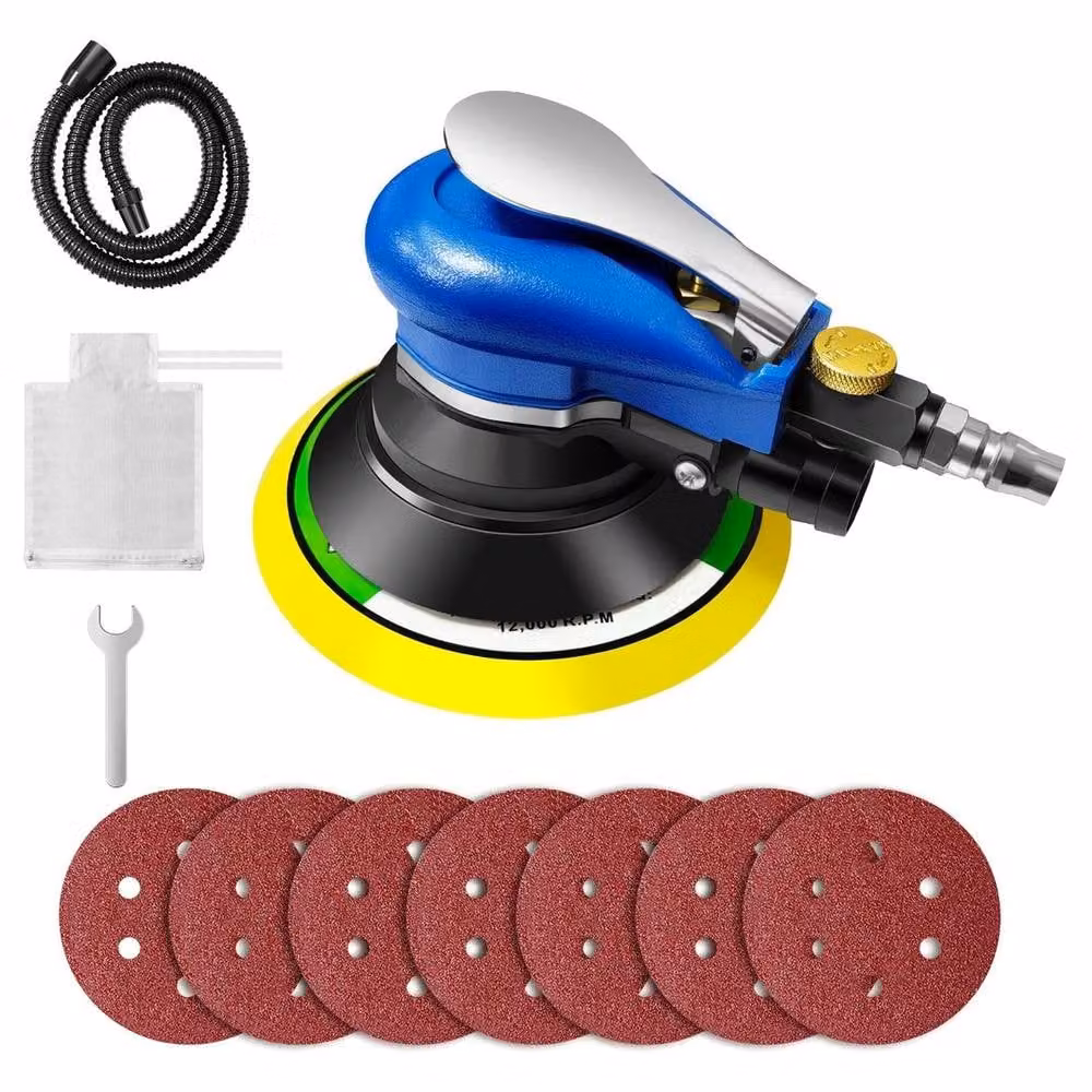 NESTLUNE 6 inch Blue Pneumatic Air Orbital Polisher Sander – 2