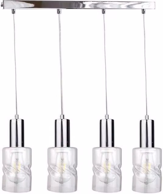 Netlighting Cross Bar Pendant Ceiling Light in Silver with 4x E27 Sockets, 60 cm