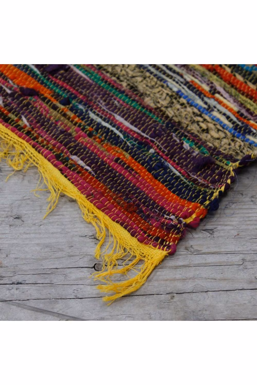 KDMD Yellow and Multicolour Luxury Boho Rag Rug, W: 154 cm, D: 90 cm – 4