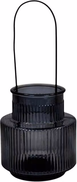 Four Candle Modern Round Pillar Candle Holder in Grey and Black with Metal and Glass Details – 1