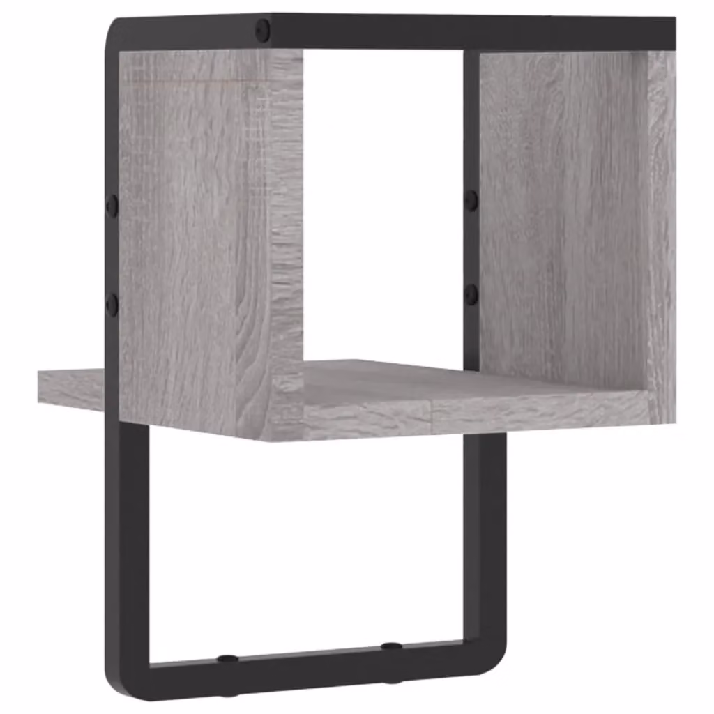 Berkfield Home Wall Shelf with Bar in Grey Sonoma, W/D/H: 20 x 25 x 30 cm – 3