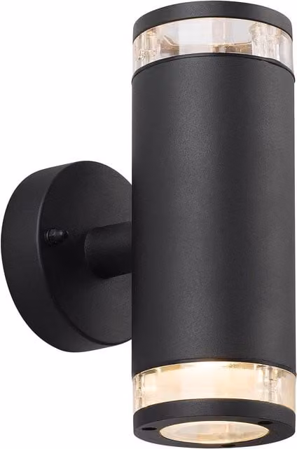 Nordlux Birk Modern Black Metal Outdoor Wall Light for Garden with GU10 Up and Down Lighting IP44 Mains – 1