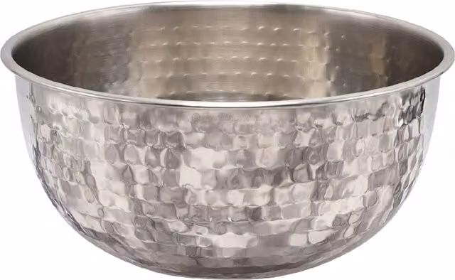 Buckingham Hammered Stainless Steel Round Salad Mixing Bowl, 2.3 l, Silver