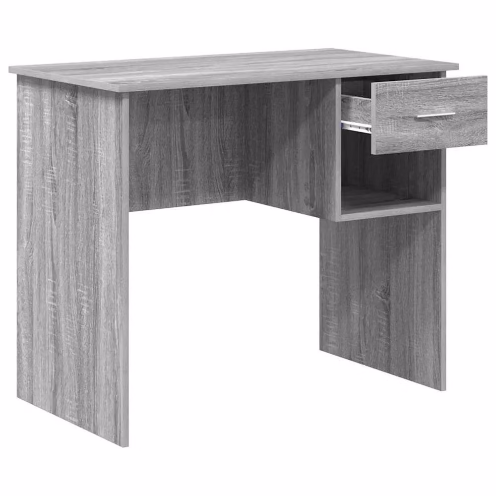 EONLION Modern Grey Sonoma Writing Desk with Drawer W/D/H: 90 x 49 x 75 cm – 3
