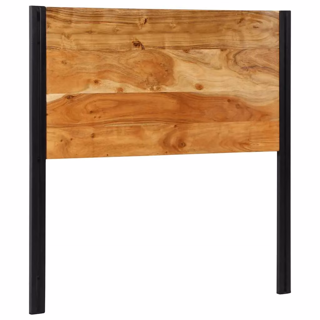 Berkfield Home Industrial Acacia Wood and Iron Headboard in Brown, Width: 100 cm – 2