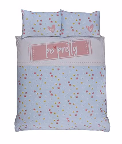 Rapport Home Be Pretty Duck Egg King Reversible Floral Print Duvet Cover and Pillowcase Set, W: 180 cm, L: 200 cm – 1