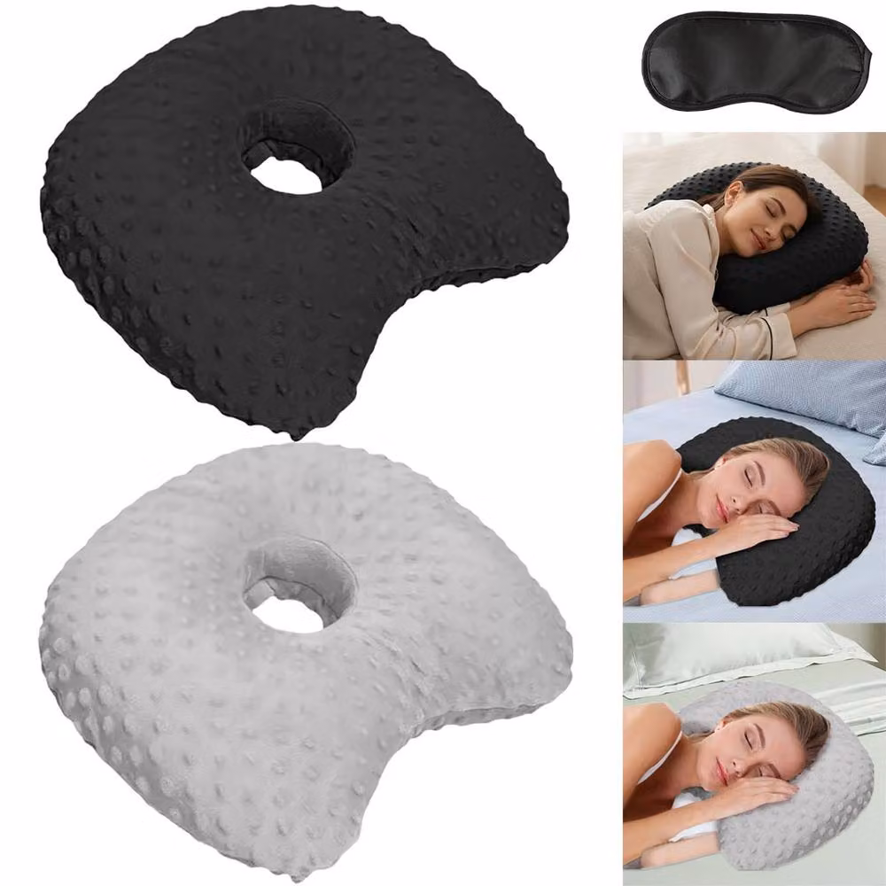Kelvenix Grey Ear Piercing Protector Pillow for Side Sleepers – 3