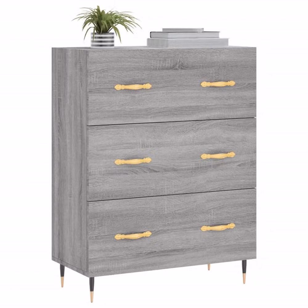 Berkfield Home Grey Sonoma Sideboard in Engineered Wood, W/D/H: 69.5 x 34 x 90 cm – 2