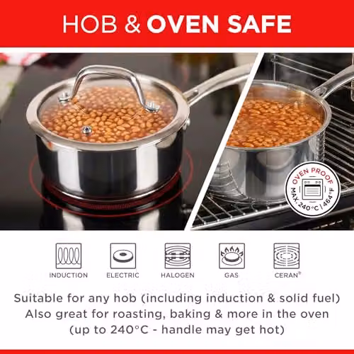Kuhn Rikon Silver Stainless Steel Saucepan with Glass Lid, 1.5 l – 4