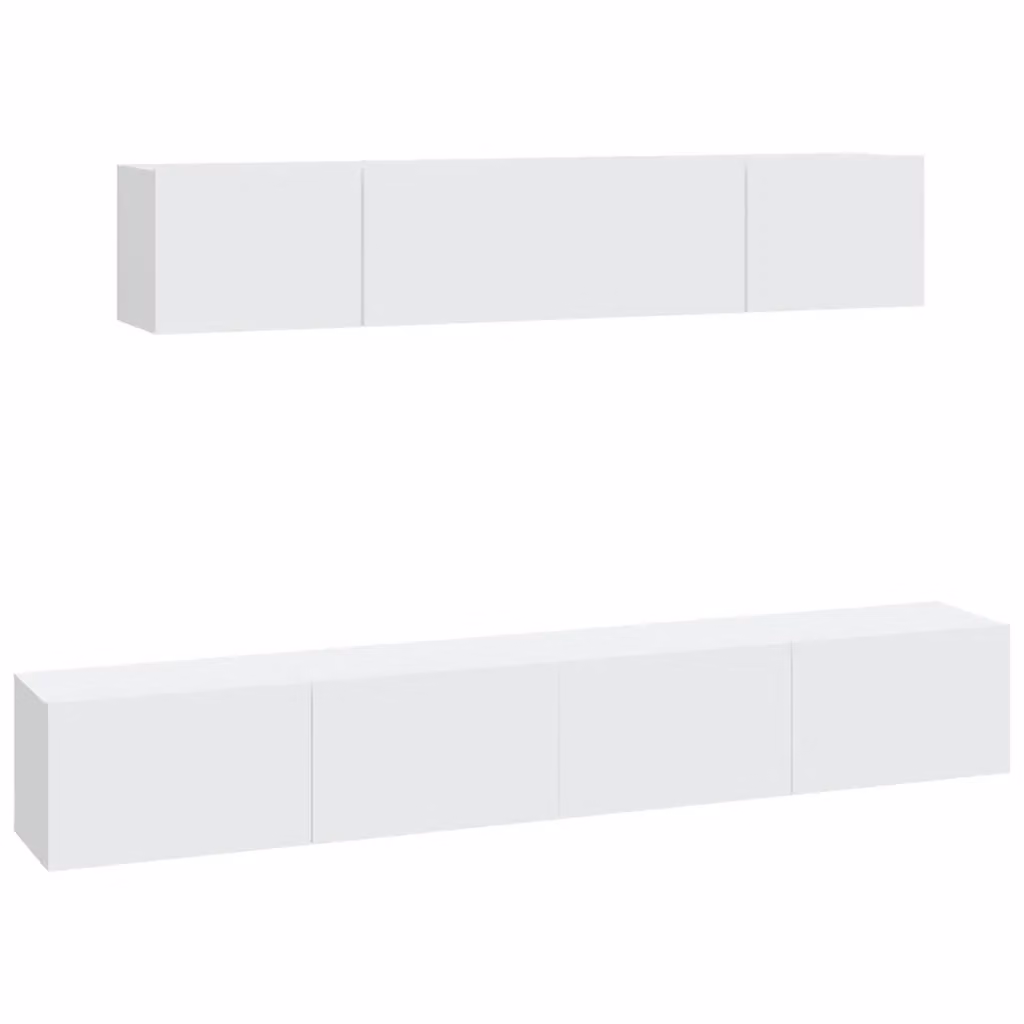 Berkfield Home 4 Piece White Matt MDF TV Cabinet Set – 2