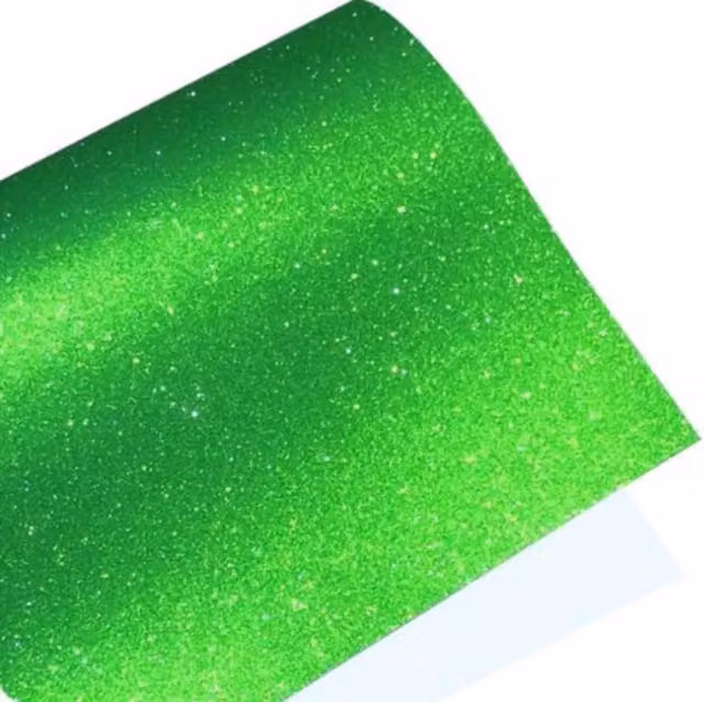 Syntego Green Glitter Vinyl Sheets, Pack of 10