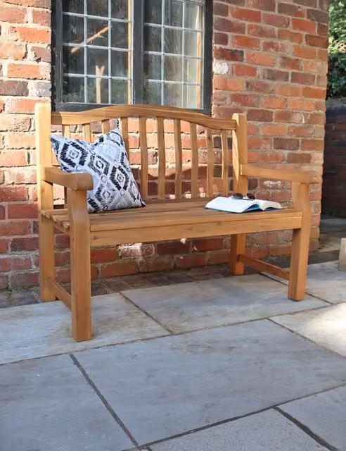 Royalcraft Lytham 2 Seater Garden Bench in Brown Treated Acacia Wood
