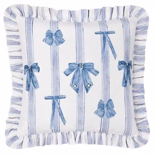 Riva Home Striped Cotton Square Cushion, Multicolour, W/D/H: 43 x 43 x 43 cm