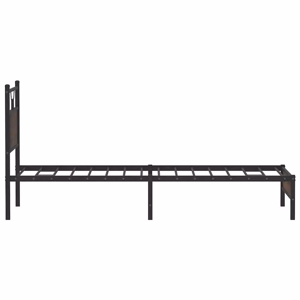 Berkfield Home Decorative Single Bed Frame in Brown Oak, W/D/H: 90 x 190 x 91.5 cm – 4