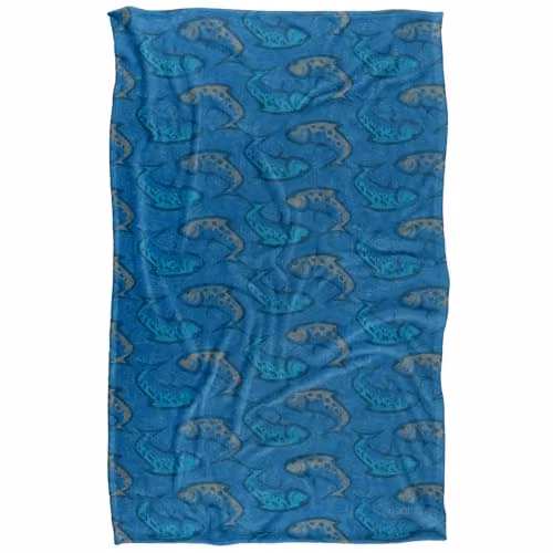 JQ Licensing Ying Yang Fish Pattern 2 Super Soft Silky Touch Fleece Snuggle Blanket, Multicolour, W/D/H: 91.44 x 147.32 cm