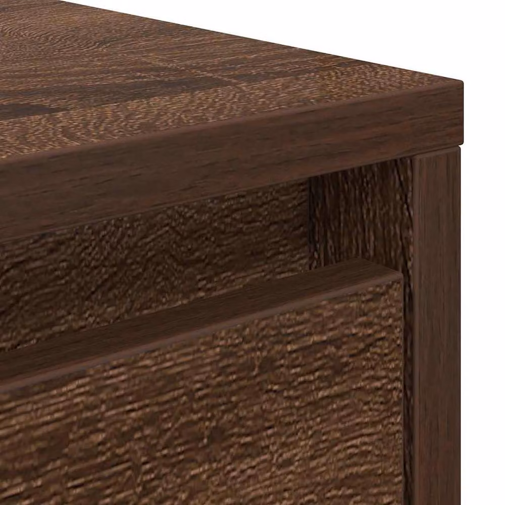 Berkfield Home Decorative Coffee Table with Drawers, Brown Oak, W/D/H: 70.5 x 70 x 40 cm – 3